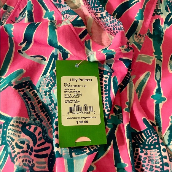 NEW Lilly Pulitzer Raylee Dress Mandavilla Pink Extra Lucky - XL - Picture 9 of 14